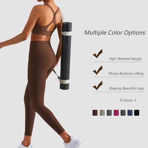 XDSP Legging de Sport Femme Pantalon de Yoga Pilates Compression Taille Haut Sculptants Push up Slim Fit Butt Lift Élastique Legging Fitnes avec Poches Tight Pantalon de Joggings Gym Running Course