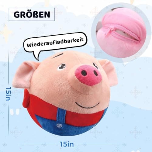 Jouet Chien Interactif, 2025 Jouet pour Chien, Jouet de Balle Rebondissante pour Chiens, Balle Interactive pour Chien, Active Moving Pet Plush Toy, Jouet Amusant Parlant et répétitif (#03)