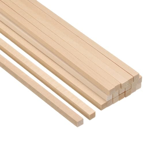 PATIKIL Bâtons en Bois de Tige de Bois de 1/4 Pouce, 20 Pièces de 30,5 cm de Longueur, Bâtons Carrés en Bois Non Finis pour L'Artisanat et les Fournitures de Bricolage