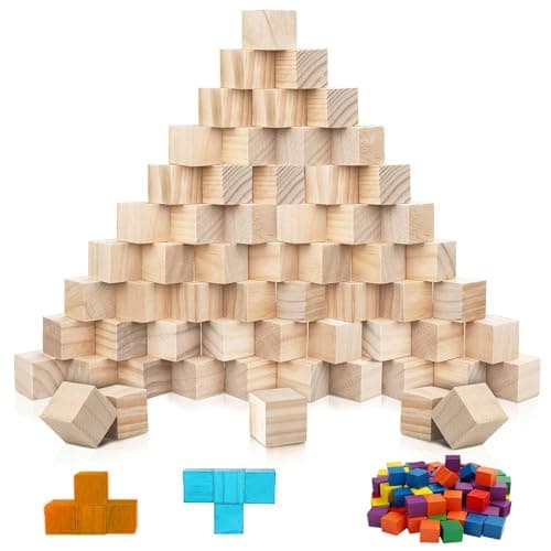 ZHMKYD13 Cube Bois, 500 Pièces 1 * 1 * 1cm Mini Cube En Bois, Cube Bois Bricolage Bloc Carré De Pin Brut Cube Bois Tilleul Cube De Bois Lisse Pour Loisirs Créatifs, Tampons, Puzzle, Jouet, Nombre