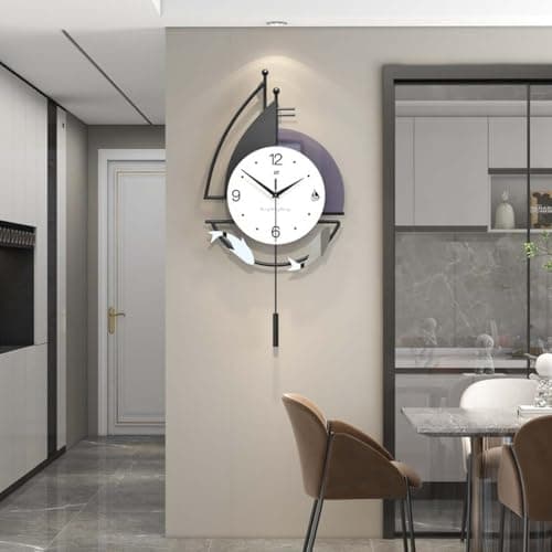 Horloge murale au design moderne – Horloge d'art décorative simple et silencieuse pour salon, chambre, bureau, bureau