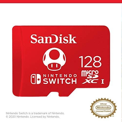 SanDisk 128 Go, microSDXC, USH-I Carte, pour les consoles Nintendo Switch, jusqu'à 100 Mo/s Produit sous licence Nintendo, UHS-I, Class 10, U3