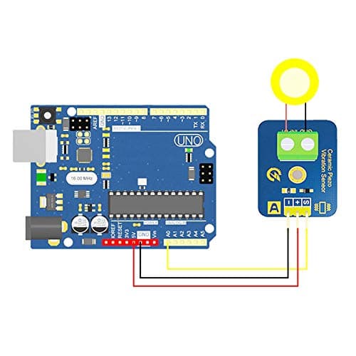 Youmile Lot de 5 capteurs de vibration piézoélectriques en céramique Module piézo 3,3 V/5 V Contrôleur analogique Composants électroniques Fournitures Capteur pour Arduino avec câble Dupont