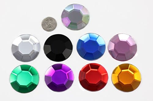Allstarco 45 mm Rose H112 Grande énorme Autocollant Rond Strass – 1 pièce