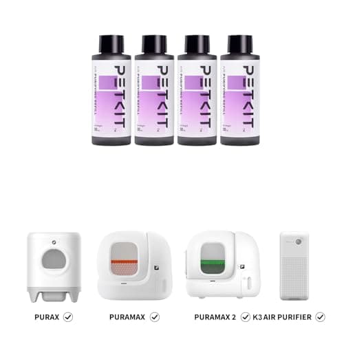 PETKIT Recharges Purifiantes pour éliminer Les Odeurs, pour PuraX PuraMax 2 Litière Autonettoyante pour Chats,4 flacons