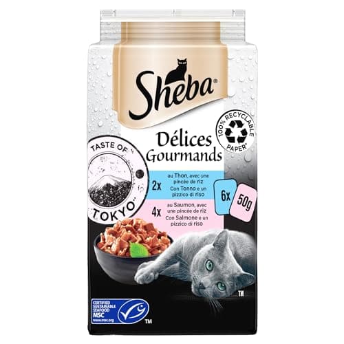 SHEBA Délices Gourmands Sachets fraîcheur , 12 X (6 x 50g) Taste of Tokyo