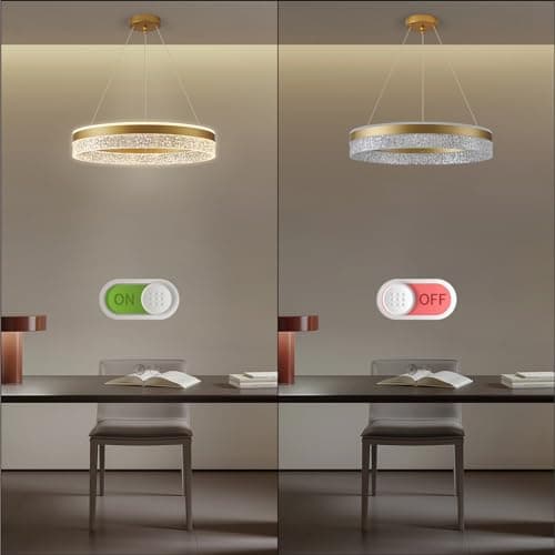 KSIBNW Suspension Luminaire Lustre Salon Dimmables, 36W Moderne LED Lustre Chambre Ajustable Rond Ø50cm Or Lampe à Suspension Anneaux Lustre Suspension en Métal Acrylique, 3000K/4000K/6000K