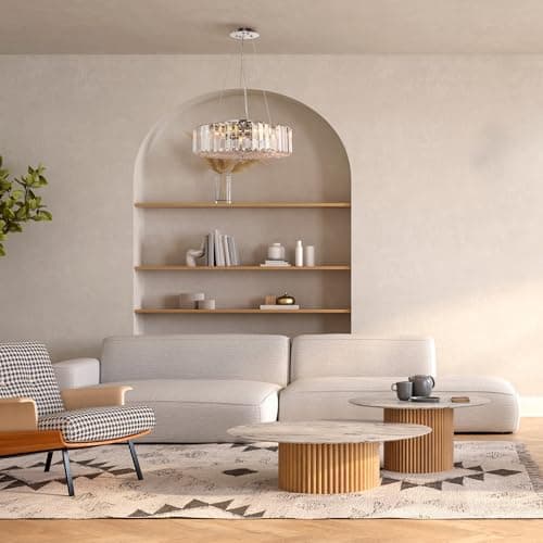 MAYTONI DECORATIVE LIGHTING Lustre à suspension en cristal grand moderne rond style contemporain, en métal couleur chrome excl 6 x 60W E27 230V