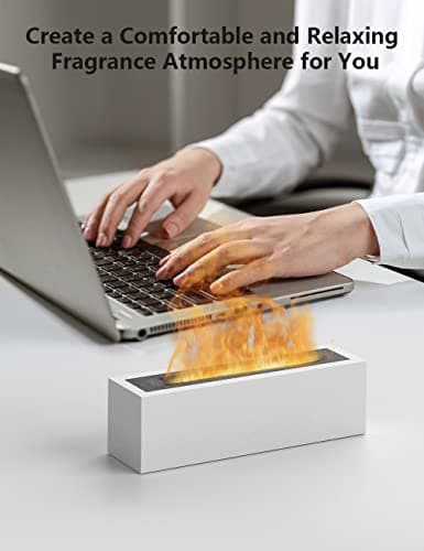 Diffuseur d'huiles Essentielles avec Lumière Effet Flamme, Ankrs Humidificateur d'huiles Essentielles 200ML, Diffuseur d'arômesà ultrasons 3 en 1, Lumière réglable, Arrêt Automatique, Aromathérapie