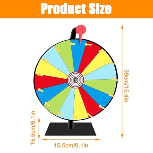 Abiemuce Roue de la Fortune, Roue de la Fortune à Faire soi-même, Roue de Prix Tournante avec Gomme et marqueur, Roue de récompense de 12' 15 emplacements, pour Jeux de Mots, Halloween, Noël