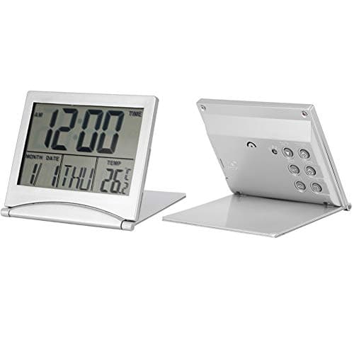 Horloge Digitale Voyage, Funkwecker-Alarme Portable, Horloge de Voyage Portable 1 Pièce, Alarme LED Numérique, Alarme, Réveil, Calendrier de Température, Snooze
