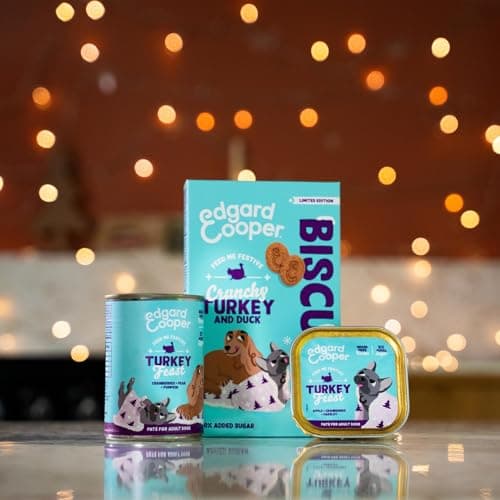 Edgard & Cooper Pâté Pour Chien, (Festive Dinde, 400g x 6), Savoureuse et Festive, Sans Céréales, Viande fraîche et protéines de qualité, Vrais ingrédients pour chiens, Hypoallergénique