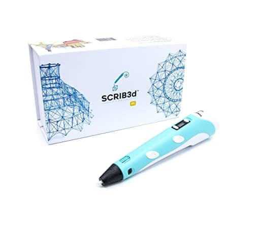 SCRIB3D Stylo d'impression 3D P1 avec affichage - Contient un stylo 3D, 3 couleurs de départ de filament PLA, un livre de pochoirs + instructions de projet et chargeur (français non garanti)