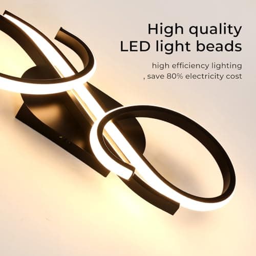 Mckalen Plafonnier LED Moderne 36W, Luminaire Plafonnier LED 4050LM, Lampe de Plafond LED Noir, Lumière Chaude 3000K pour Salon Chambre Salle à Manger, 42CM
