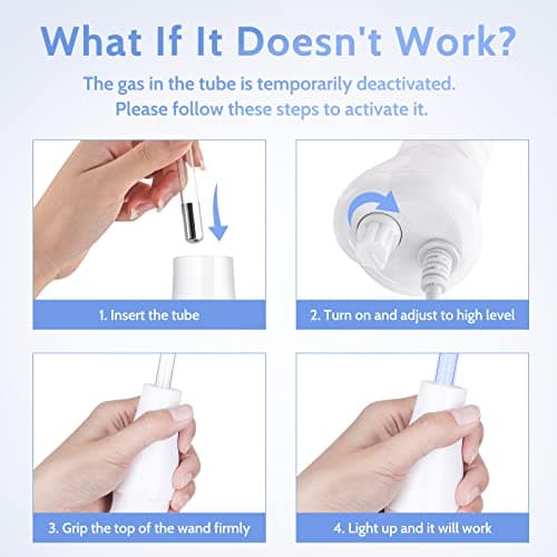 Yofuly Appareil Haute Fréquence avec 4 Bleu, Haute Fréquence Portable Visage Baguette, Outils de Beauté Facialepour Réduire Les Rides, Les Yeux Gonflés, Les Cernes, La Perte de Cheveux