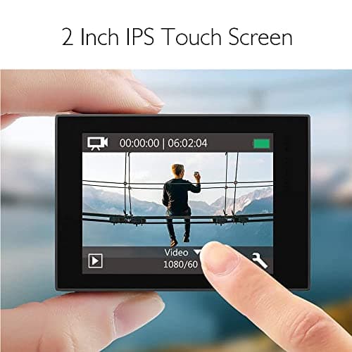 AKASO EK7000 Pro Caméra Sport 4K avec Carte MicroSDXC 64GB, 20MP WiFi Action Caméra Sportive avec Ecran Tactile, EIS Stabilisateur, Télécommande, 170° Angle Réglable, Étanche 40M et 2 Batteries