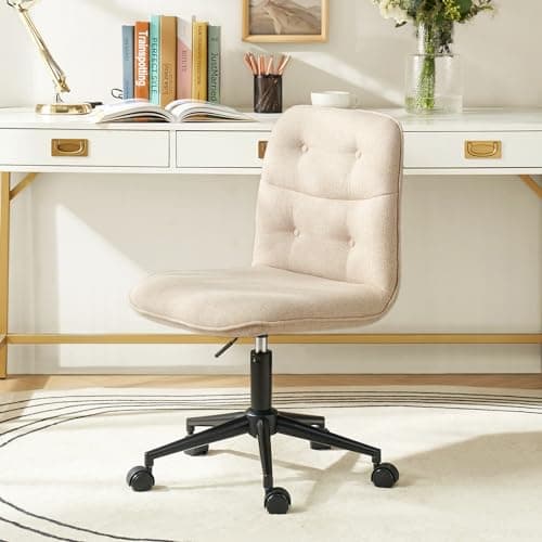 HULALA HOME Chaise de Bureau, Chaise Pivotante, Chaise de Bureau Vintage, Réglable en Hauteur et Ergonomique pour Salon et Bureau, Beige