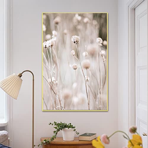 IUNTWEIE Images sur toile - Motif herbe de la pampa - Beige - Art mural - Plantes d'herbe séchées - Poster botanique pour salon - Décoration d'intérieur - Sans cadre - 3 x 30 x 40 cm