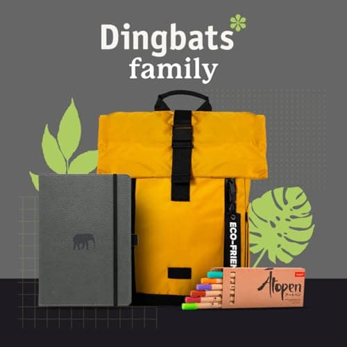 Dingbats* - Faune Carnet de Notes A4 Extra-large Quadrillé - Couverture Rigide, Journal en Cuir PU - Fermeture élastique, Porte-stylo, Marque-page