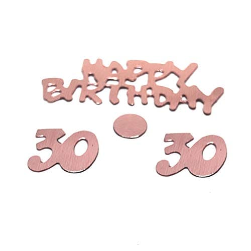 YouU Or Rose 18/30 Ans Anniversaire Décorations pour Filles, Or Rose Joyeux Anniversaire Happy Birthday Table confettis 35g /700 pièces (Or Rose/30 Ans)