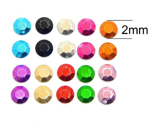 Perlin Hotfix - Lot de 20 000 rivets métalliques - 10 couleurs - Avec boîte de rangement - Rhinestuds Octagon - Thermocollants - À repasser - 2 mm