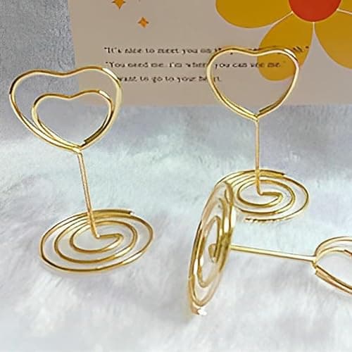 MisFun 30 Pièces Porte Nom Table, porte photo pince, porte photo sur pied, Porte Cartes de Table pour Mariages, Porte Numero de Table, pour Mariage Noël le Banquet de Fête Saint Valentin(Amour)