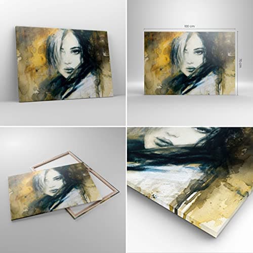ARTTOR Moderne Impression sur Toile 100x70cm Image Tableau Decoration Murale femme visage lèvres Grand Tableaux Decoratifs Muraux Chambre Horizontal Deco Cadre Décoration Salon Art Wall AA100x70-4053