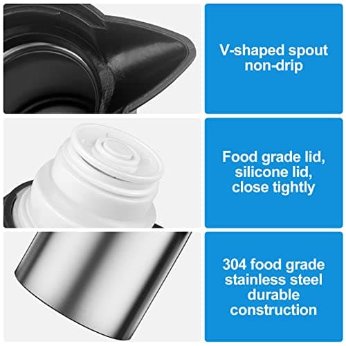 Uootach 2 L Bouteille Isotherme en Acier Inoxydable, Bouilloires isolées sous vide, Isolation thermique 24 heures, pour bouilloires, théières et cafetières pour garder boissons chaudes