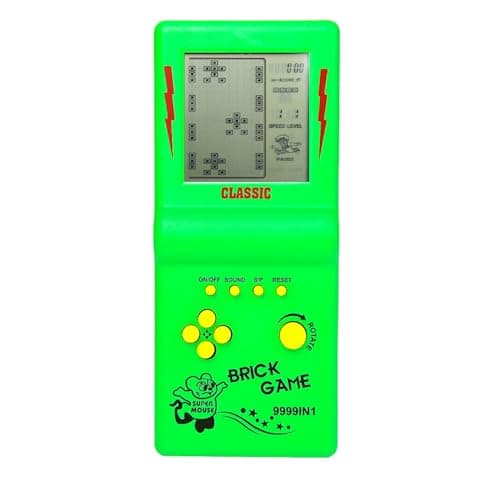 CZT Nouvelle Console de Jeu en Brique Grand écran Puzzle Nostalgique Classique Intégré 23 Jeux Vitesse/Difficulté Réglable Alimenté par 2 Piles AA (Non incluses) Meilleur Cadeau (Vert)