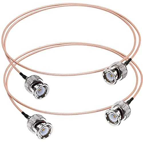 TUOLNK Câble BNC RG316 Câble coaxial BNC mâle à BNC mâle pour câble CCTV HD SDI 3.28ft (1M) 50Ohm Câble d'extension BNC 2 Pack