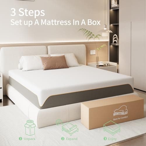 wowttrelax Matelas 140x190, Épaisseur 20 cm, Mousse à Mémoire de Forme Haute Densité, Dureté Moyenne et Rebond Élevé, Tissu Confortable et Respirant, Antibactérien et Anti-poussière, Durable