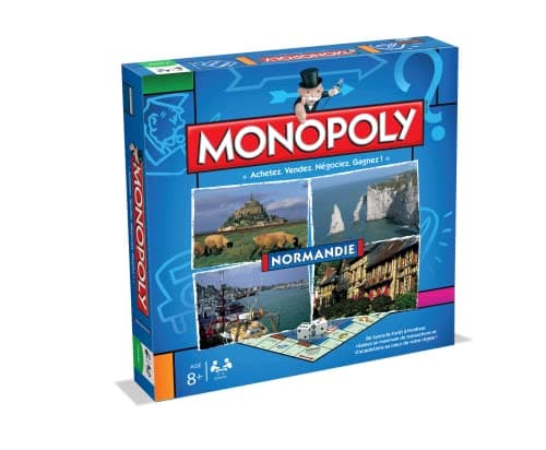 Winning Moves - Monopoly NORMANDIE - Jeu de société - Jeu de Plateau - Edition Villes et régions - 2 à 6 Joueurs - Version française