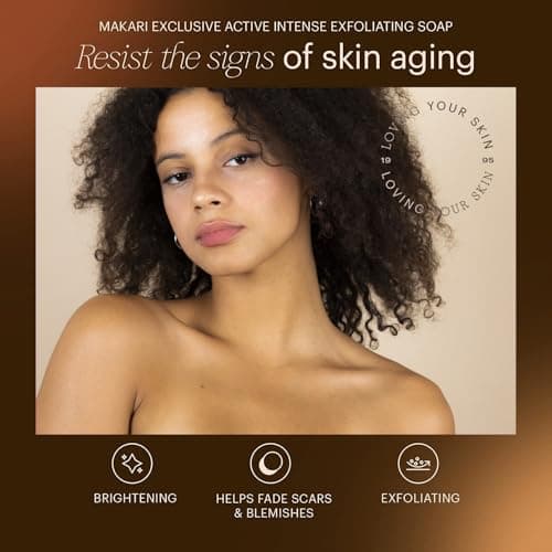 Makari Exclusive Savon Éclaircissant et Exfoliant (7 oz.) à base d’OrganiclarineTM – Soins éclaircissants anti-taches, cicatrices acnéiques, vergetures et hyperpigmentation.