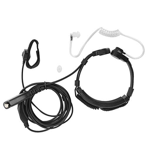 Annadue Casque Micro de Gorge Tactique Écouteur Micro de Gorge évolutif Vibration Casque Talkie-walkie Écouteur de Moniteur Radio Écouteur PTT Tactique Doigt PTT Enveloppé