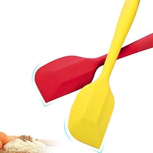 ANGGREK Silicone Spatula Set Long Handle Silicone Scraper for Butter Cake Cooking Tool Kitchenware, Non Stick (Red)
