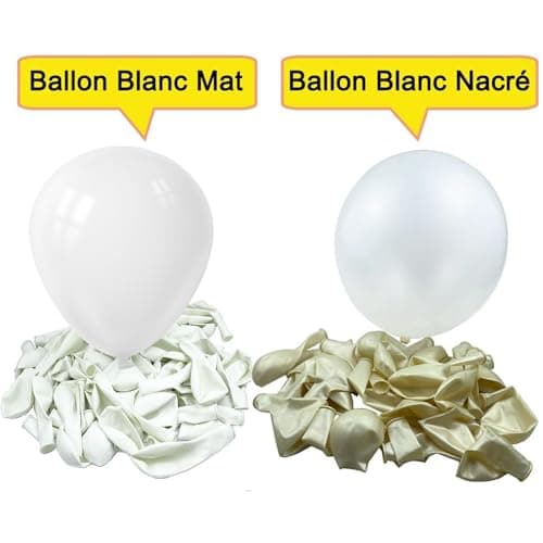Ballons Blanc, 100pcs Ballon Blanc, 30cm 12 pouces Ballon baudruche Blanc, Ballon Blanc Mariage, Arche Ballon Blanc, Ballons Blancs pour Anniversaires Fêtes et Mariage Cérémonies