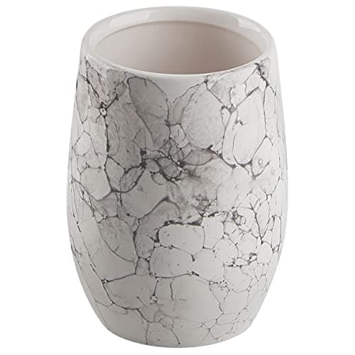 Ensemble d'accessoires de Salle de Bains 6 pièces Effet Marbre Blanc Callela