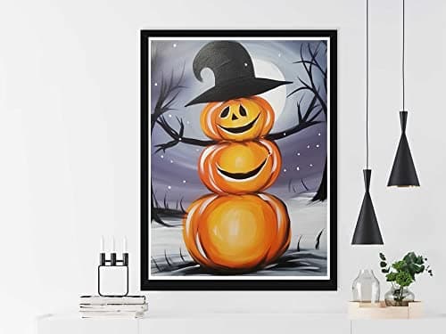 VAIIEYO 5D Diamond Painting Fantôme Citrouille, Broderie Diamant Halloween, Canevas Diamant kit Complet Point De Croix Broderie Salon Chambre Autocollant Décoration 30x40 cm