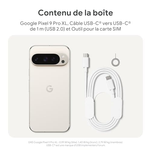Google Pixel 9 Pro XL – Smartphone Android débloqué avec Gemini, Triple Appareil Photo arrière, 24 Heures d'autonomie et écran Super Actua 6,8 Pouces – Vert Sauge, 256GB