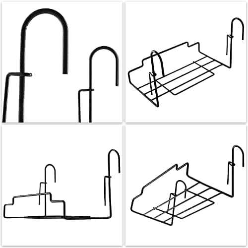 KADAX Support de pot de fleurs universel, pratique et élégant pour balustrade, balcon, terrasse, jardinière, intérieur et extérieur, support de plantes, acier, noir
