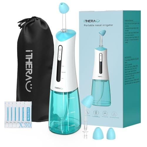 I-THERA-U Kit Lavage de Nez - Sans Fil Lavage de Nez Douche Nasale Seringue Nasale Adulte Nettoyage Nez Kit d'Irrigation Nasale Douche Nasale Sinus Rinse