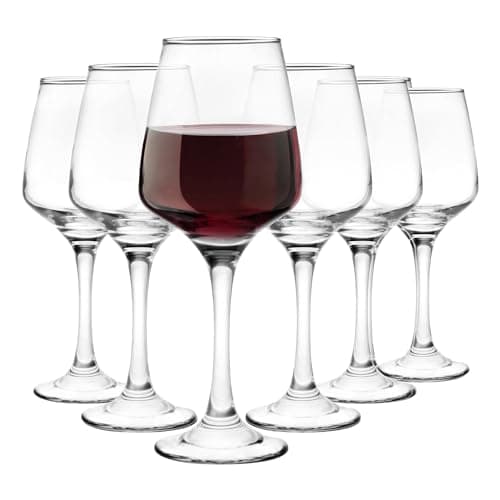 Glasmark KROSNO 1992 Verres à Vin Verres à Vin Rouge Verres à Vin Blanc Lot de 6 Verres à Vin Résistant au Lave-Vaisselle Transparent 6x300 ml