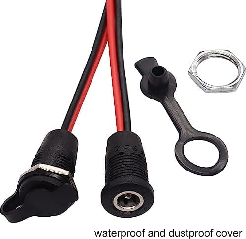 RUNCCI-YUN 10PCS Connecteur DC 5,5 x 2,1 kit,Connecteur Alimentation À Souder, DC d'alimentation Connecteur, Connecteur Plug DC 12v 10A, Panneau Monture Connecteur(avec Ligne)