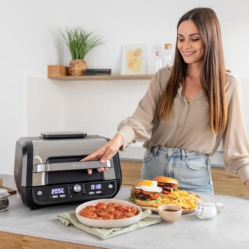 Cecotec Friteuse à air sans huile Cecofry FireDome 8000 Pro 1700 W Double Résistance, 4 Niveaux Grill, 12 Modes Prédéfinis, Température et Temps Réglables, Pack d'accessoires