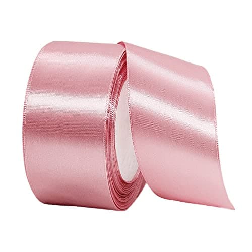 Ruban Satin Poudre de Haricot Gros 40mm,22m Polyester Ruban Satin,Ruban Cadeau Emballage,Ruban Noel Ruban Tissu pour Couture,Nœuds,Artisanat,Bouquet,Décoration de Mariage,Voitures,Anniversaire
