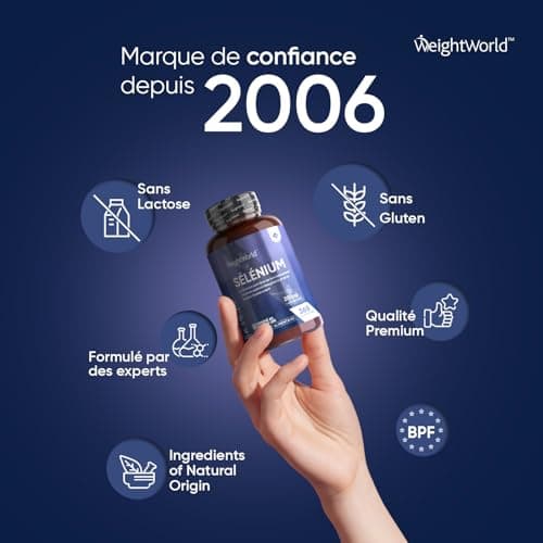 Selenium 200mcg (L Selenomethionine) 365 Comprimés Vegan (+1 An), 1 Comprimé Tous Les 2 Jours - Thyroïde, Cheveux, Ongles, Système Immunitaire, Antioxydant - Haute Absorption & Dosage Puissant