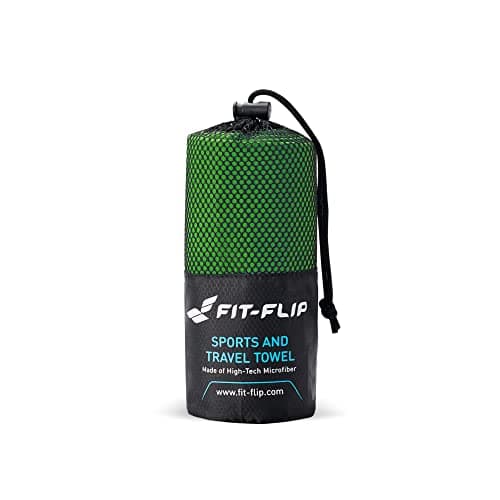 Fit-Flip Serviette Microfibre - Serviette Sport Musculation - Serviette Piscine compacte, Ultra-légère et Rapidement sèche - Serviette de Bain Microfibre (60x120cm Vert forêt)