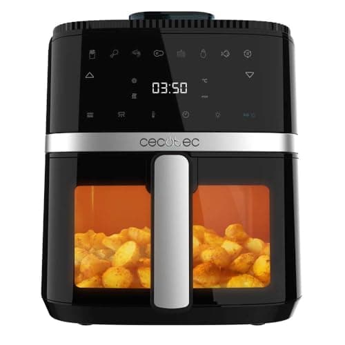 Cecotec Friteuse Sans Huile de 5 L Cecofry Drip 5000 Air Fryer. 1500 W, Spray d'Eau, 8 Menus, Technologie PerfectCook, 80-200oC, Fenêtre, Lumière Intérieure et Panneau Tactile