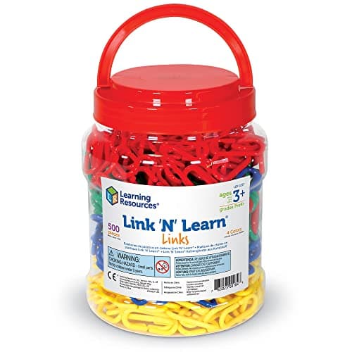 Learning Resources Attaches Link 'N' Learn - 4 couleurs (jeu de 500)