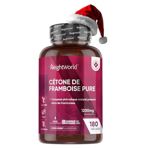 Cétone de Framboise Pure 1200mg - 180 Gélules Vegan (6 Mois) - Avec Extrait de Framboise Pure & Puissante - Idéal Pour Régime Keto Gélules - Source Riche En Cétones Exogènes - Bien-Être Global